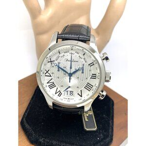Pierre Laurent Men's Watch 28221 Chronograph Swiss Quartz Silver Dial Day Date